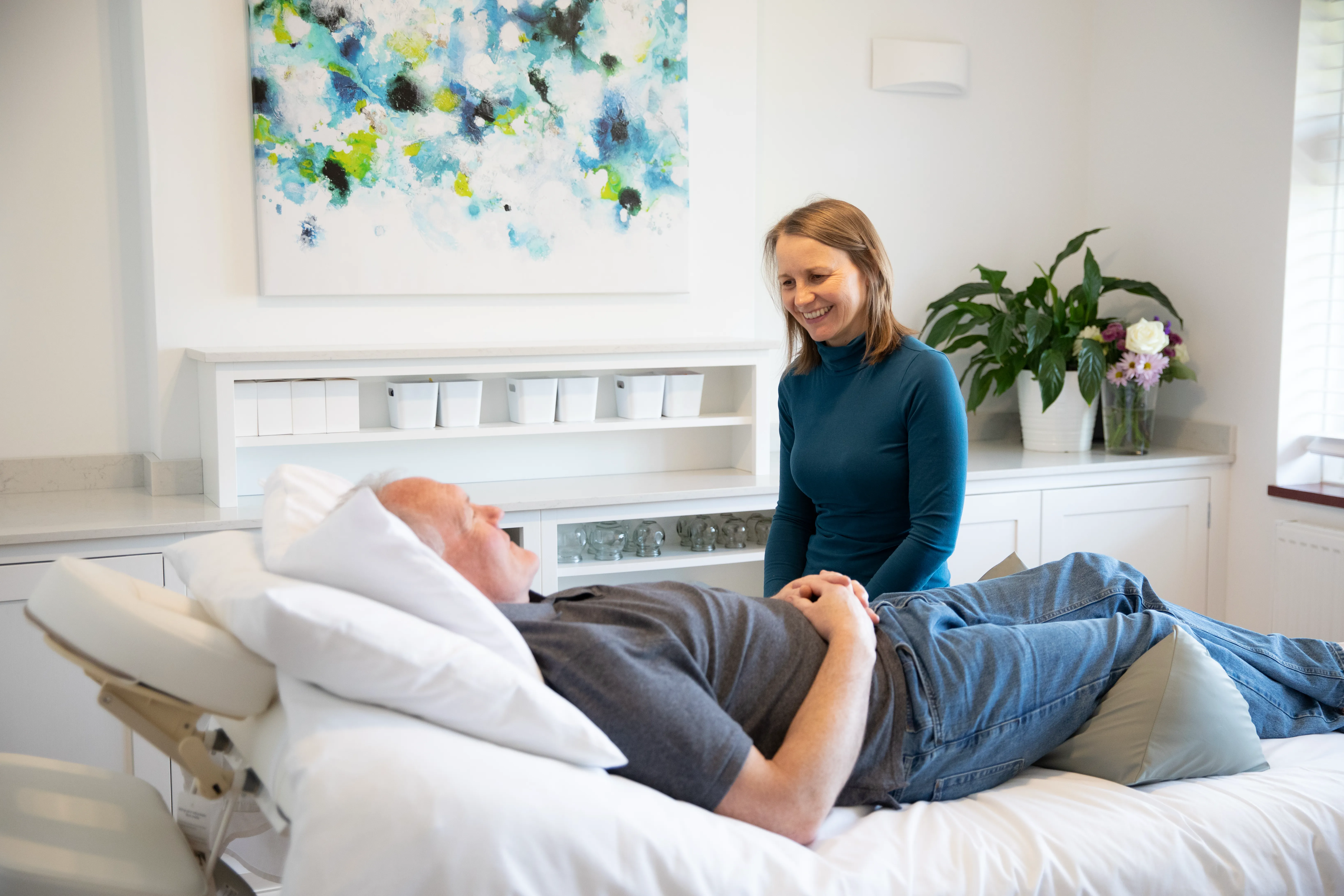 Patient receiving acupuncture treatment